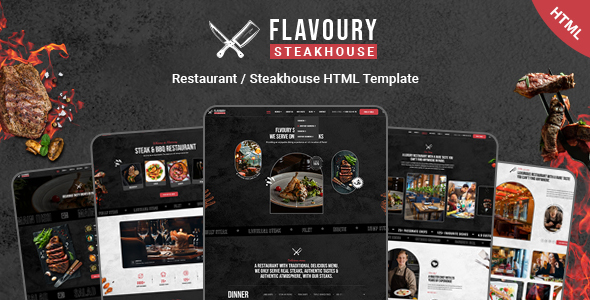 دانلود قالب html انگلیسی رستوران flavoury